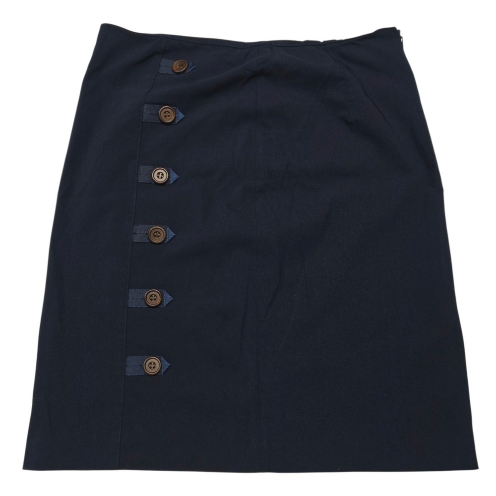 J.McLaughlin Skirt Women 4 Navy Button Detail A-Line Mini Preppy Career